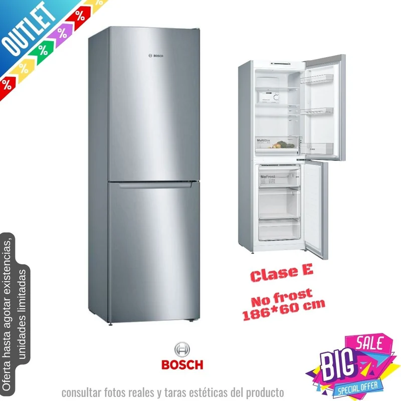 Frigorífico combi Bosch inox 186*60cm (026043) OUTLET