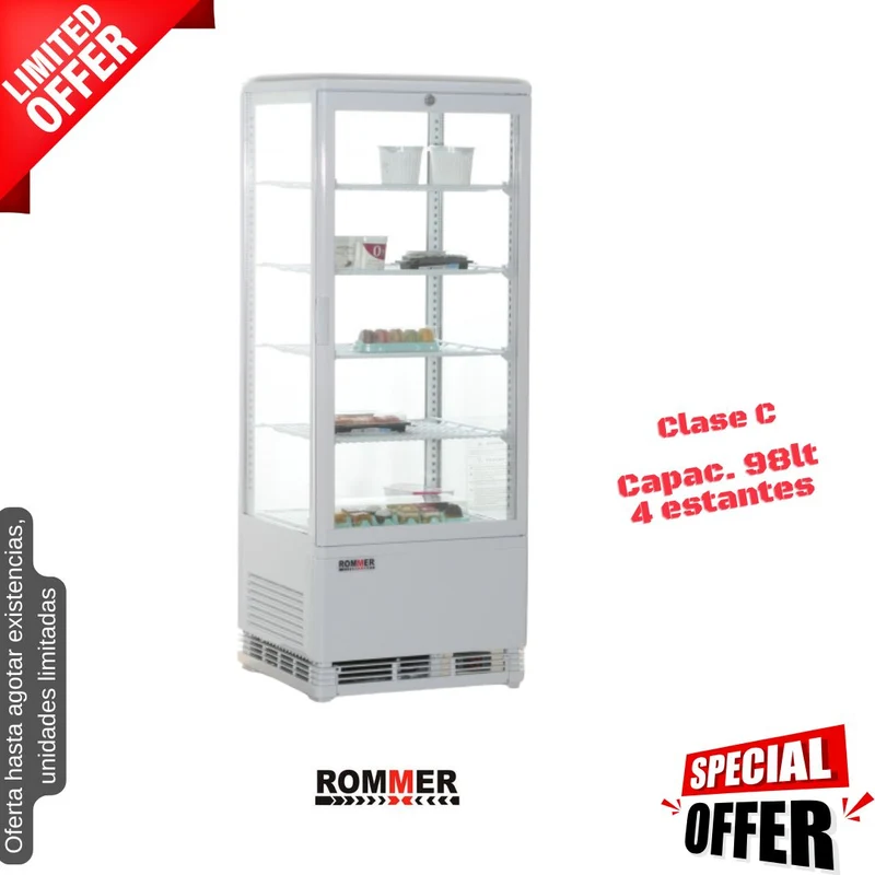 Vitrina expositora profesional 110*42cm Rommer (026124) OFERTA