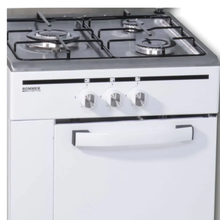 Cocina de gas blanca 3 fuegos 55cm Rommer (026115) OFERTA