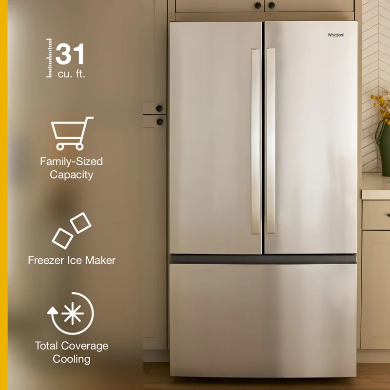 Whirlpool Refrigeradora French Door 31 Pies Cúbicos, WRFF3136SZ