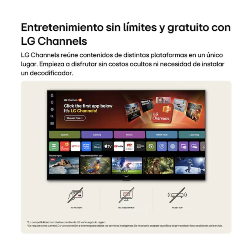 LG Pantalla 43" Nano 4K UHD Smart NU80 2026, 43NU800BPSC + Gratis Xtech Soporte Inclinable de Pared para Pantalla de 32" a 70"