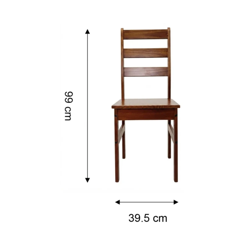 Tokoa Juego de Comedor Cuadrado 4 Sillas Madera Castaño (CO-4015)