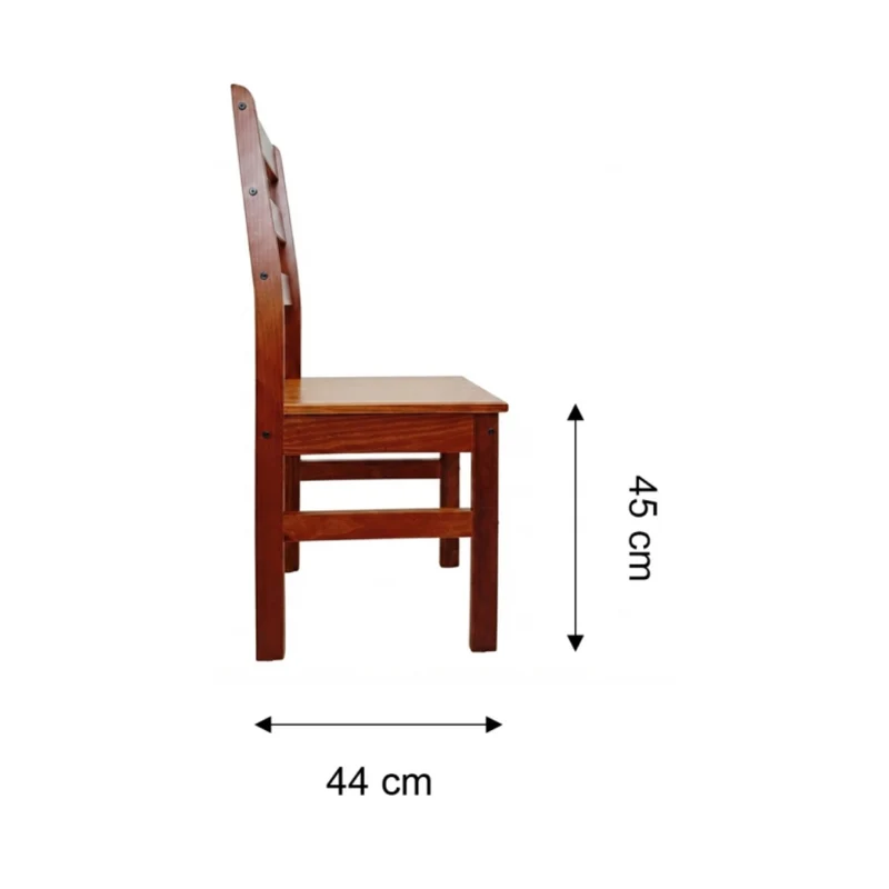 Tokoa Juego de Comedor Cuadrado 4 Sillas Madera Castaño (CO-4015)