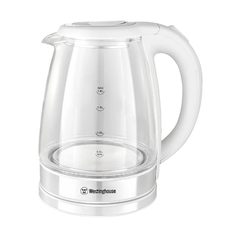 Westinghouse Hervidor Eléctrico de Vidrio Simple Life de 1,8 Litros, WKWKKL21WH