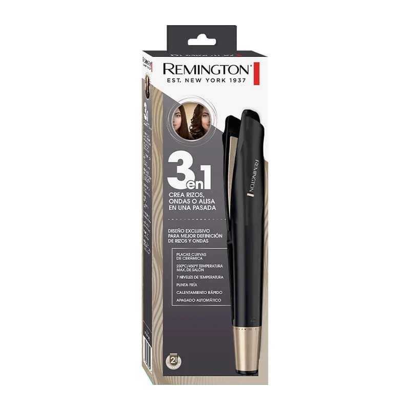 Remington Alisador y Rizador Twister Estilos 3 en 1: Liso, Rizos u Ondas