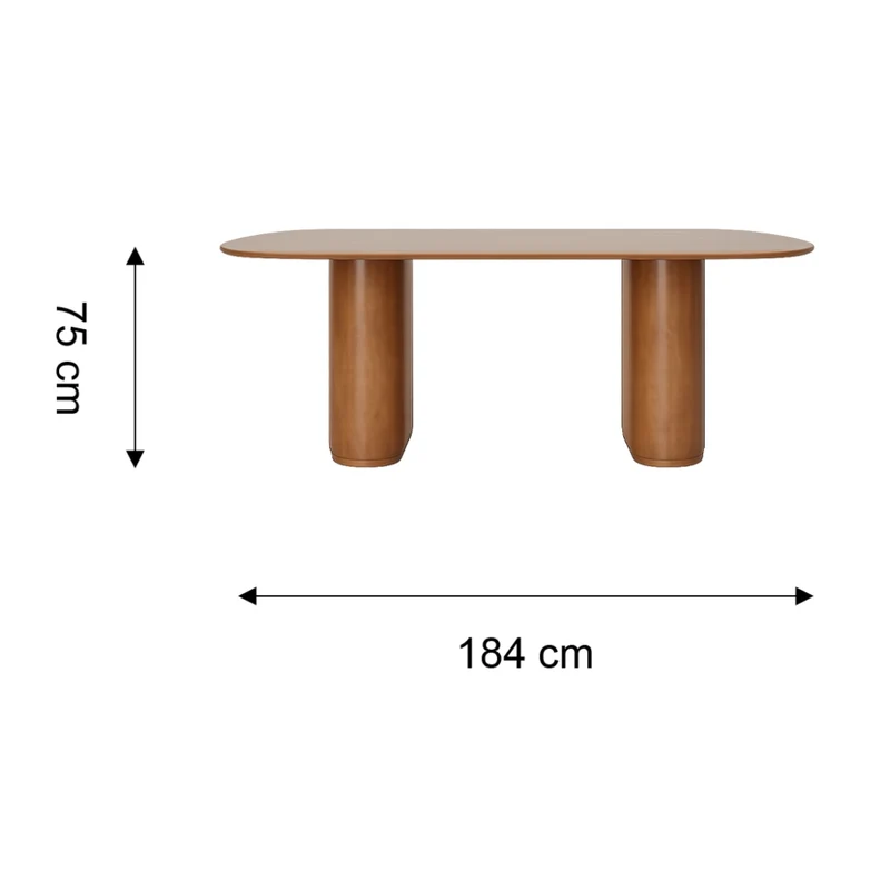 Tokoa Mesa para Comedor MDF Canela 184x75x110cm (PA1202551)