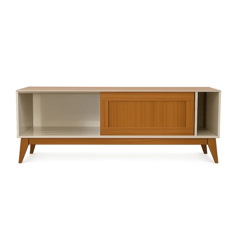 Tokoa Mesa para TV con 1 Puerta y Estantes 136cm Off White (776290)
