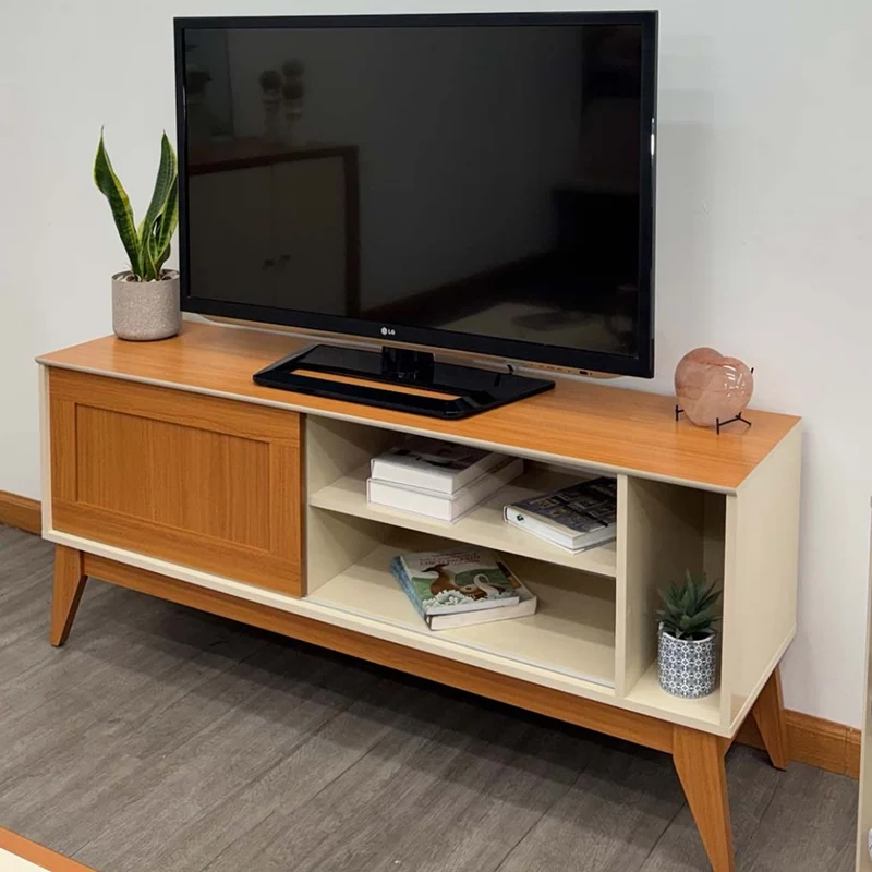 Tokoa Mesa para TV con 1 Puerta y Estantes 136cm Off White (776290)
