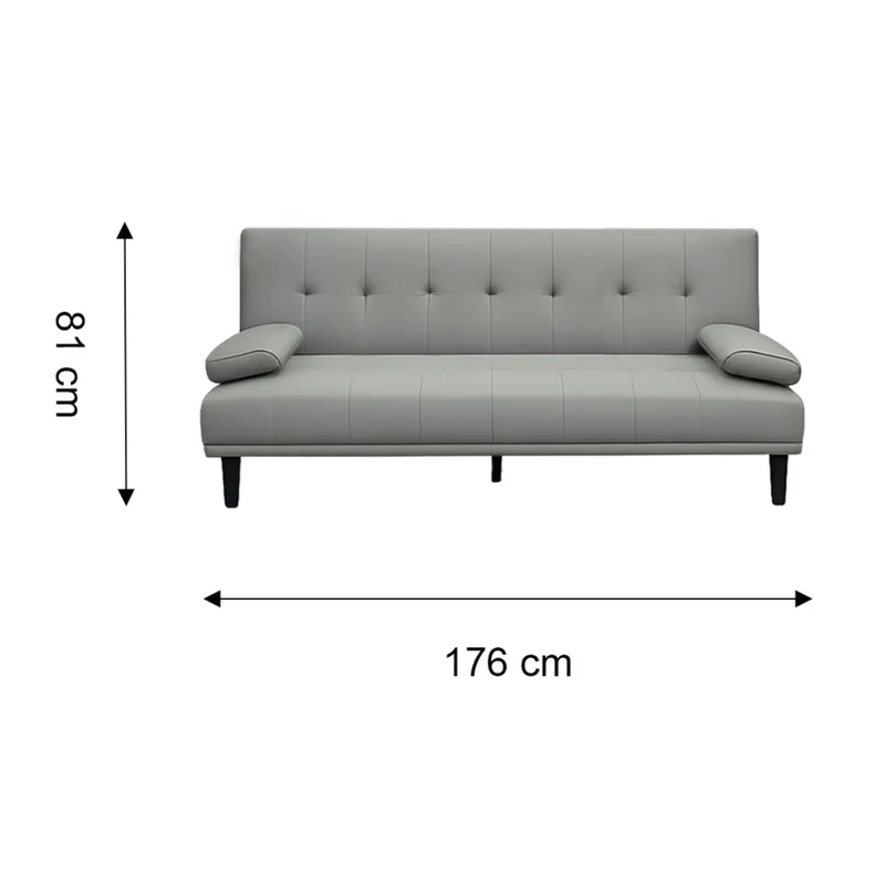 Tokoa Sofá Cama Cuero Sintético con 2 Almohadas 176x81x86cm (SA-4373)