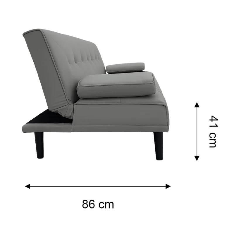 Tokoa Sofá Cama Cuero Sintético con 2 Almohadas 176x81x86cm (SA-4373)