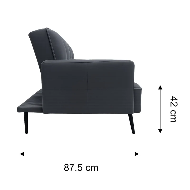 Tokoa Sofá Cama Tela de Lino con 2 Almohadas 184x78x87.5cm (SA-4377)