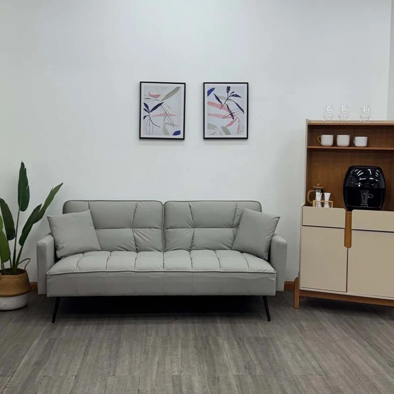 Tokoa Sofá Cama Cuero Sintético con 2 Almohadas 184x78x87.5cm (SA-4378)