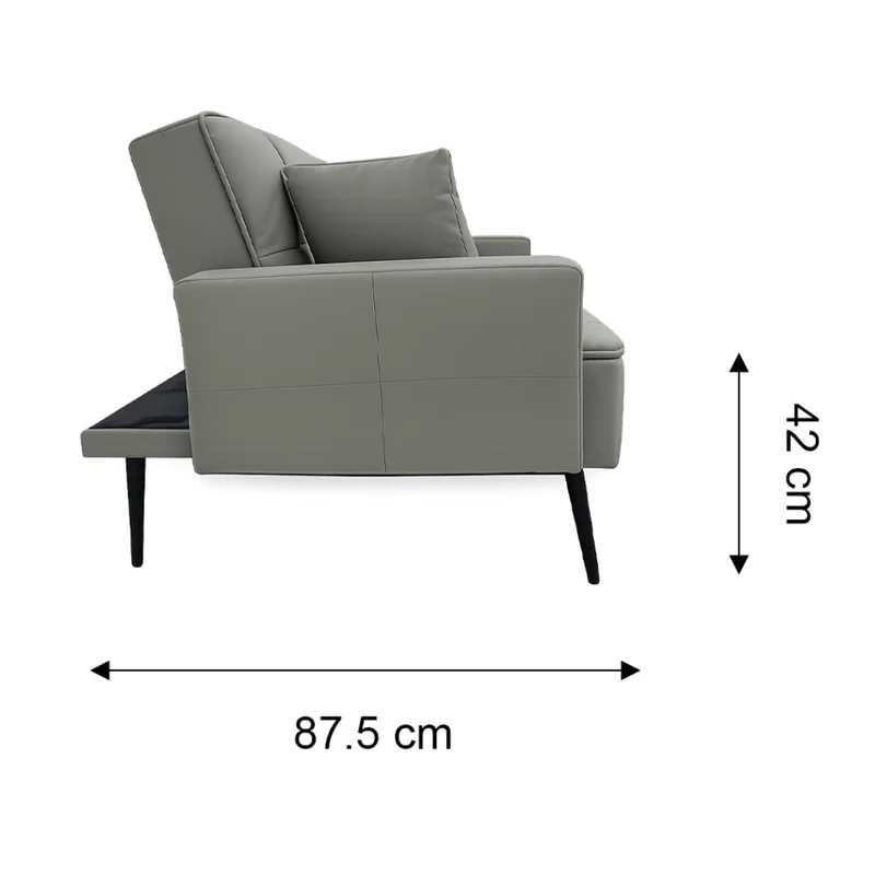 Tokoa Sofá Cama Cuero Sintético con 2 Almohadas 184x78x87.5cm (SA-4378)