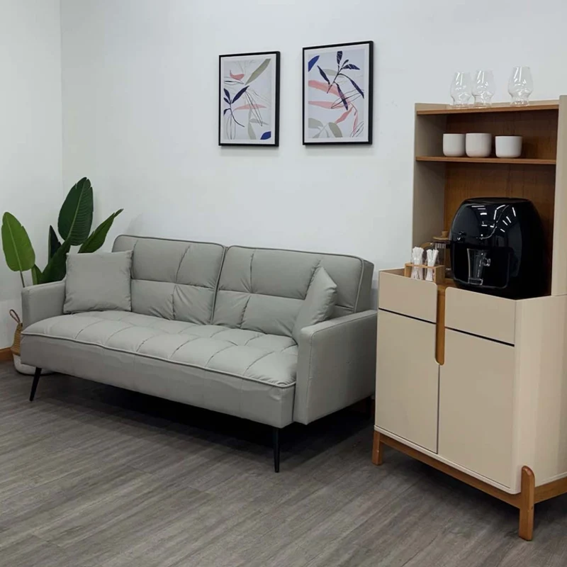 Tokoa Sofá Cama Cuero Sintético con 2 Almohadas 184x78x87.5cm (SA-4378)