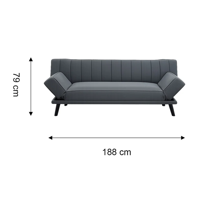 Tokoa Sofá Cama Tela de Lino con Brazos Ajustables 188x79x82cm (SA-4379)