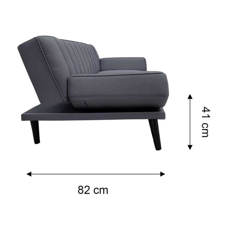 Tokoa Sofá Cama Tela de Lino con Brazos Ajustables 188x79x82cm (SA-4379)