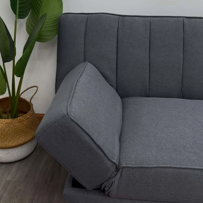 Tokoa Sofá Cama Tela de Lino con Brazos Ajustables 188x79x82cm (SA-4379)