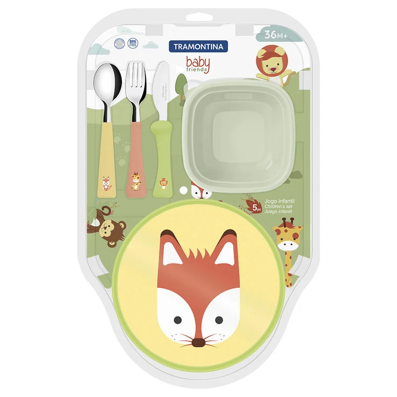 Juego infantil colorido baby friends 5 piezas Tramontina