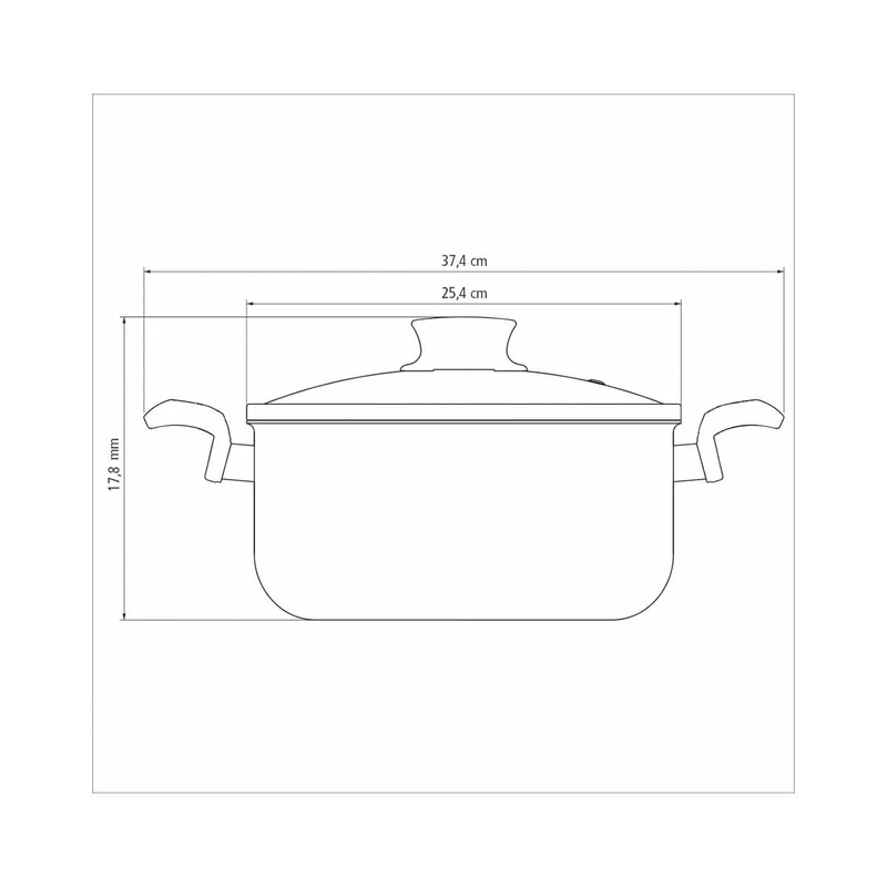 Cacerola paris en aluminio con antiadherente negro 24 cm con tapa Tramontina