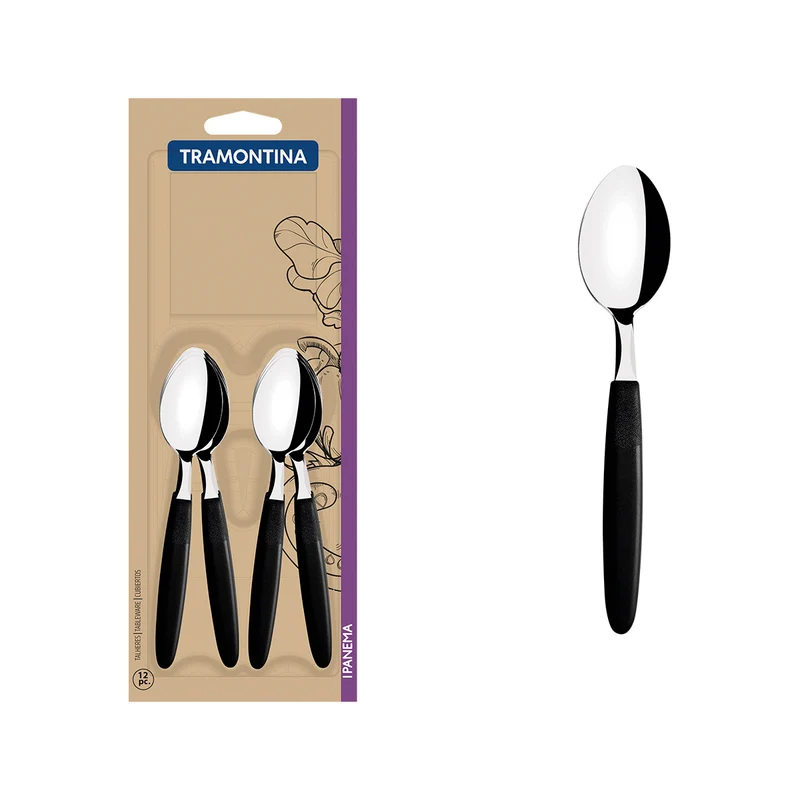 Juego de cucharas para té ipanema negro 12 piezas Tramontina