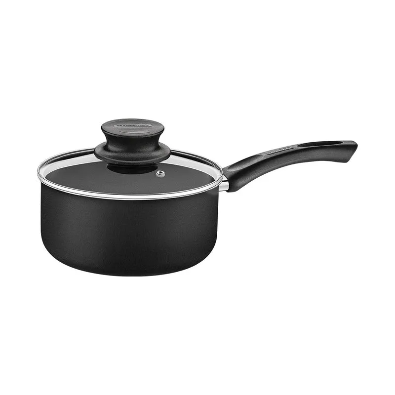Olla paris en aluminio con antiadherente negro 18 cm con tapa Tramontina