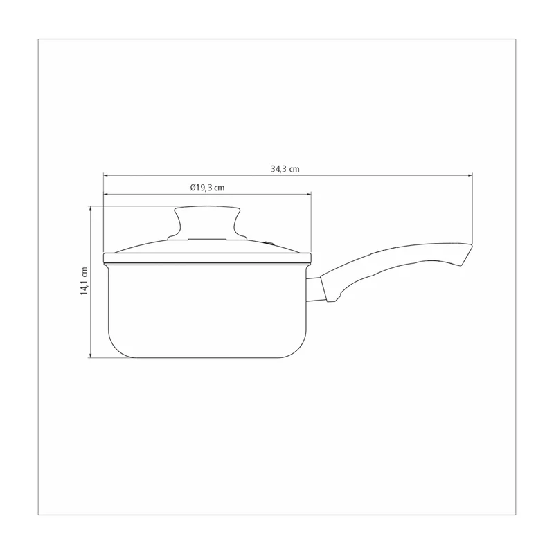 Olla paris en aluminio con antiadherente negro 18 cm con tapa Tramontina