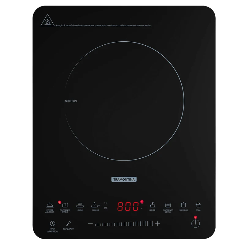 Placa de inducción portátil prime color negro 127v Tramontina