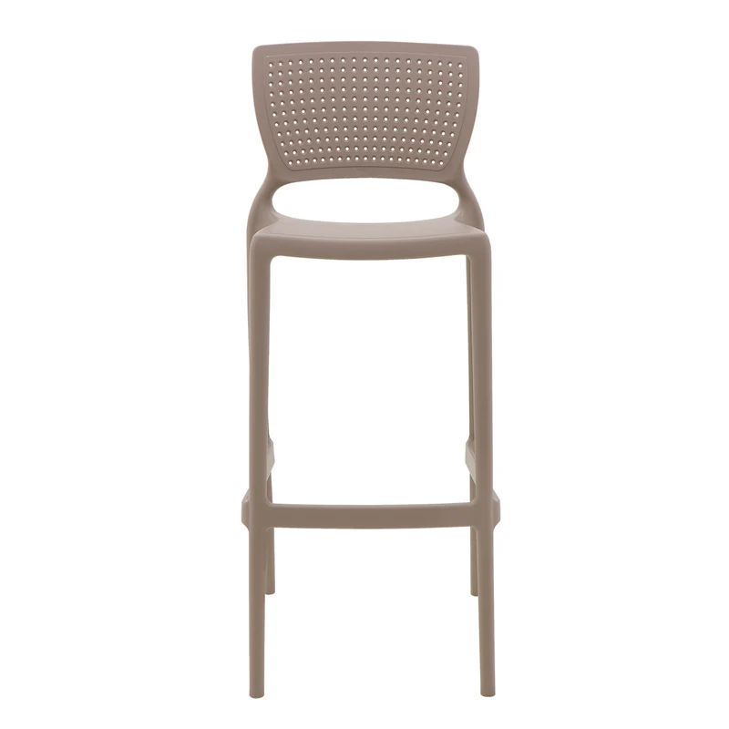 Silla safira alta bar monobloc en polipropileno taupe Tramontina