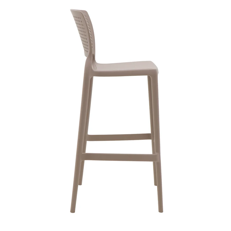 Silla safira alta bar monobloc en polipropileno taupe Tramontina