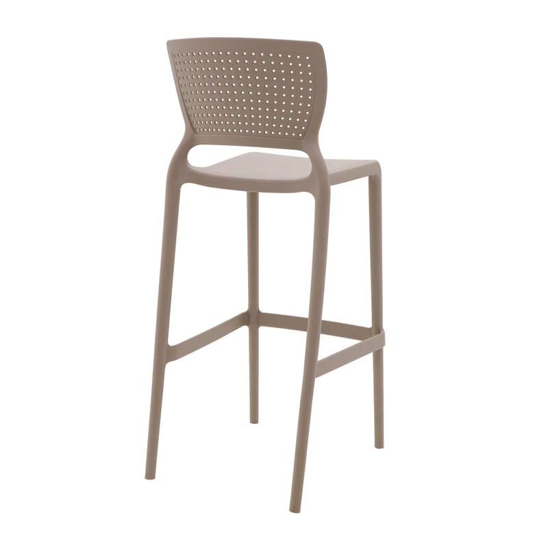 Silla safira alta bar monobloc en polipropileno taupe Tramontina