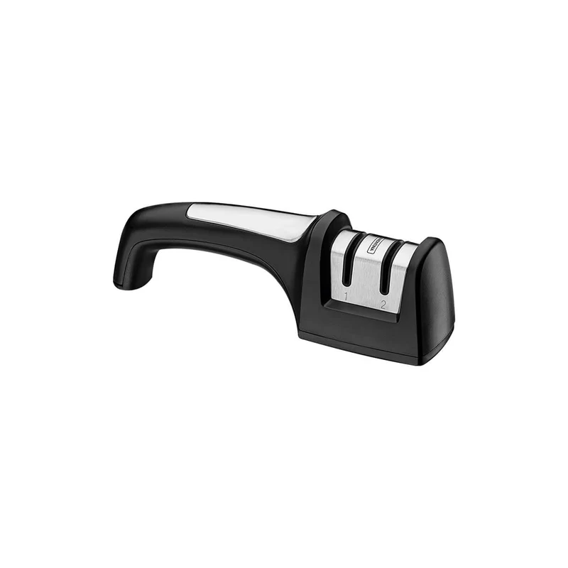 Afilador cuchillos doble en acero inoxidable con soporte en abs Tramontina