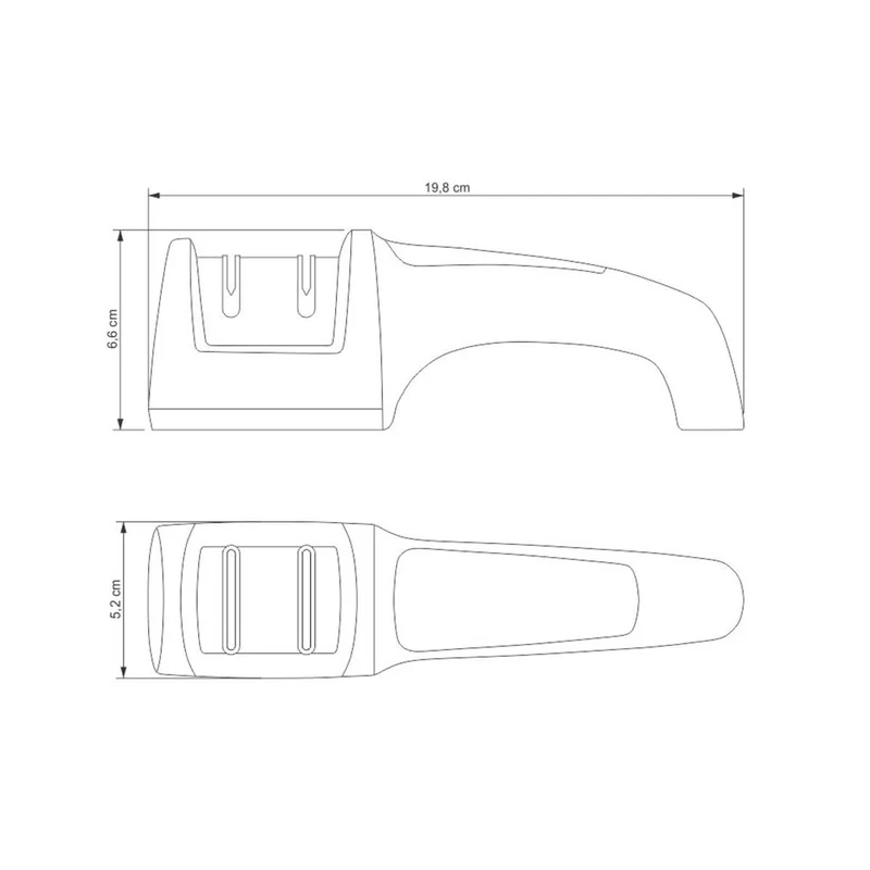 Afilador cuchillos doble en acero inoxidable con soporte en abs Tramontina