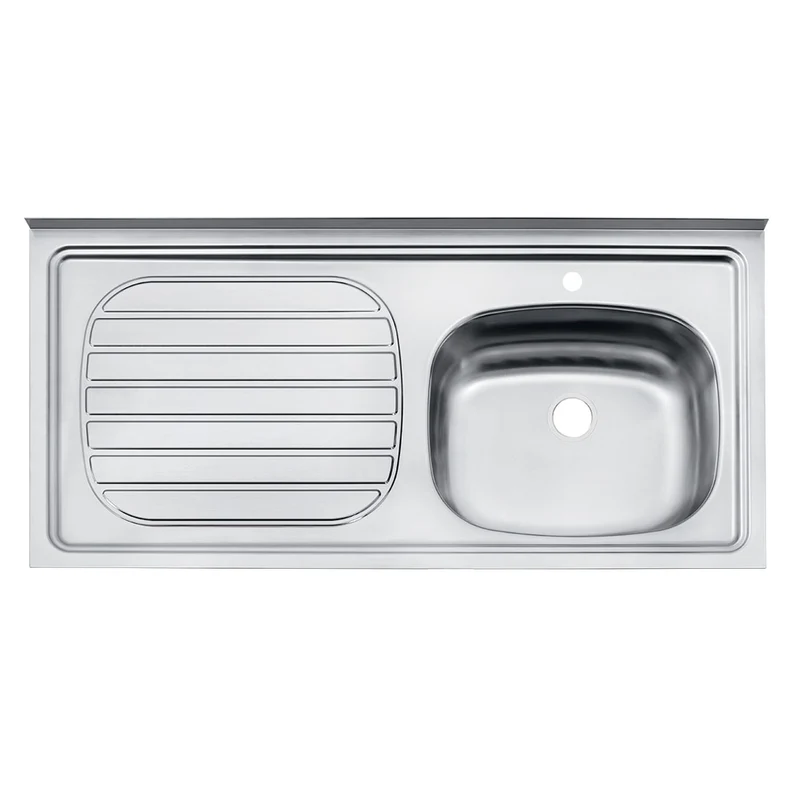 Lavaplatos standard con escurridor derecho en acero inoxidable 100x50 cm Tramontina