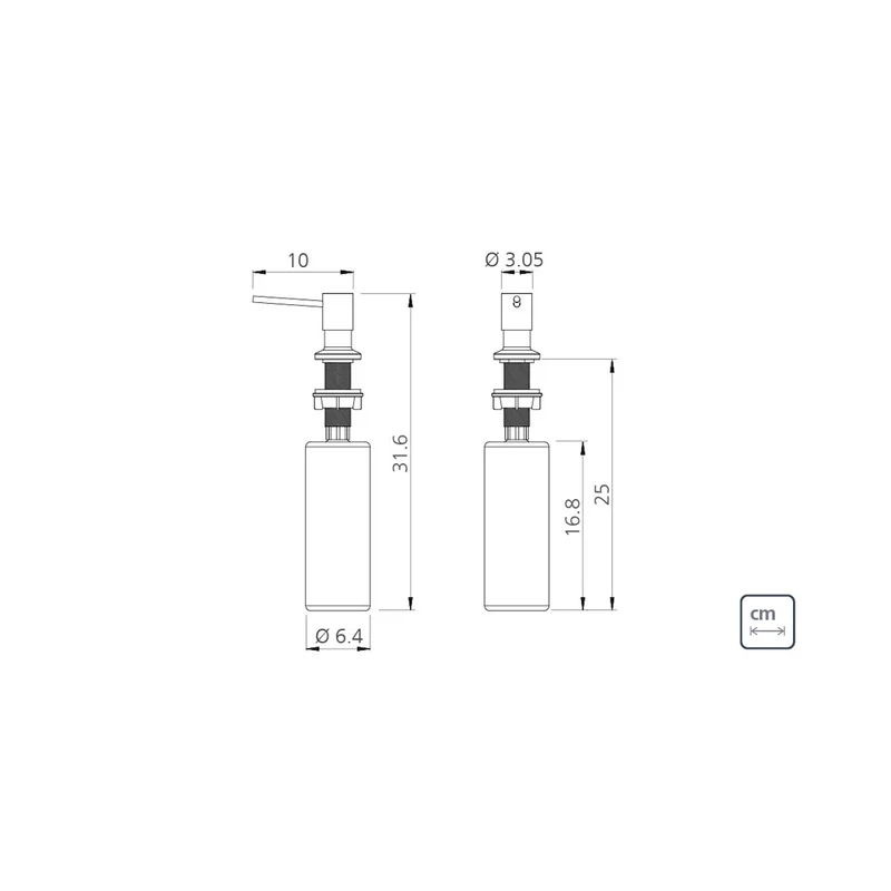 Dosificador de jabón en acero inoxidable negro 500 ml Tramontina