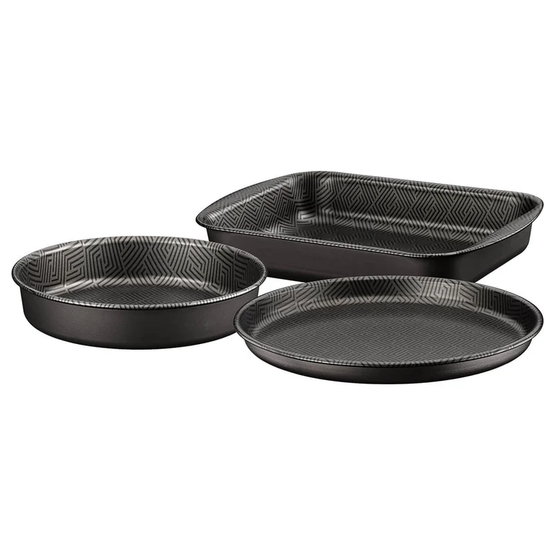 Juego de asaderas antiadherente color negro de 3 piezas Tramontina