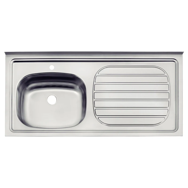 Lavaplatos standard con escurridor izquierdo en acero inoxidable 100x50 cm Tramontina
