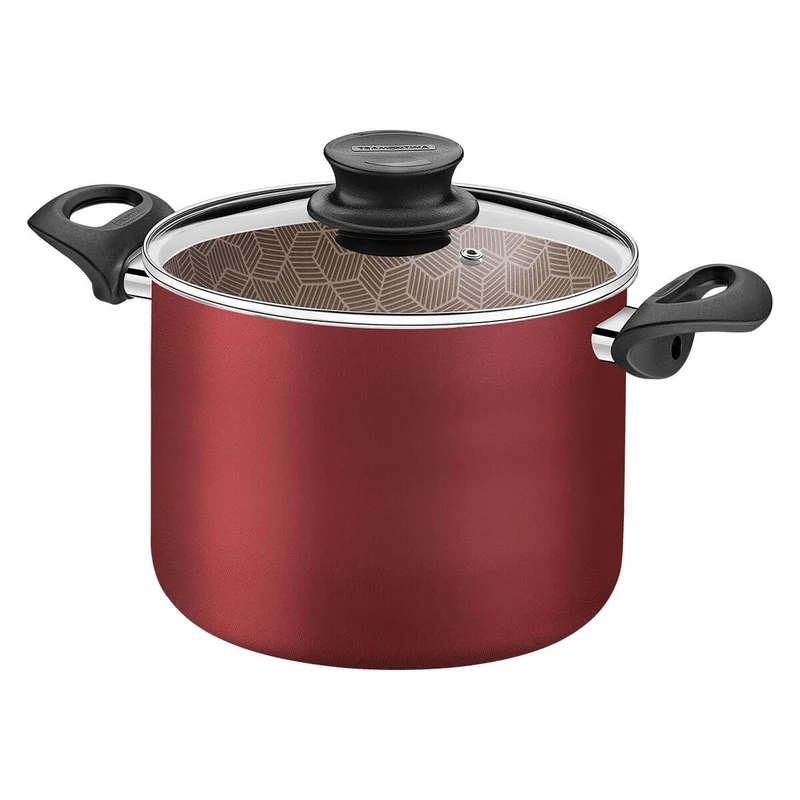 Olla alta antiadherente con tapa de vidrio 28 cm Tramontina