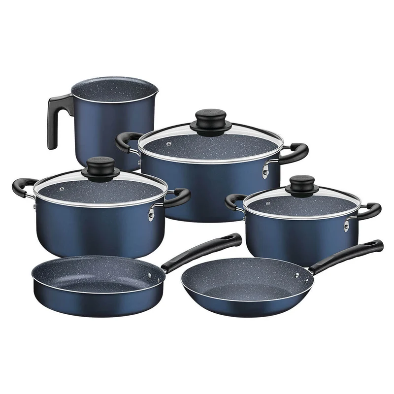 Batería cocina antiadherente color azul 6 piezas Tramontina