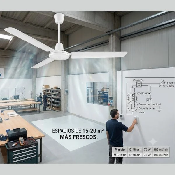 Ventilador de Techo Profesional MERCAFAN INDUSTRIAL - Selección por Tamaño