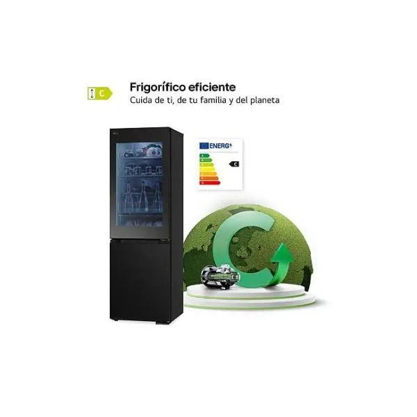 Frigorífico Combi LG GBG5160CEV Instaview DoorCooling+ Negro Grafito 1,86 m