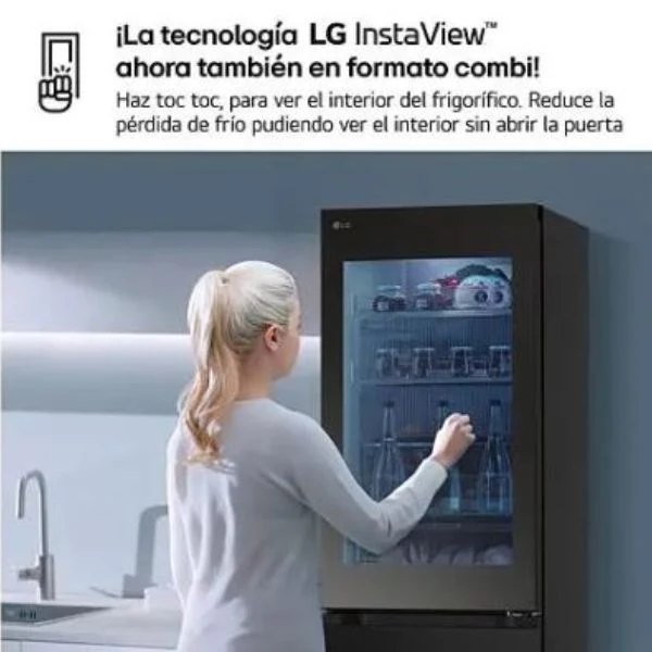 Frigorífico Combi LG GBG5160CEV Instaview DoorCooling+ Negro Grafito 1,86 m