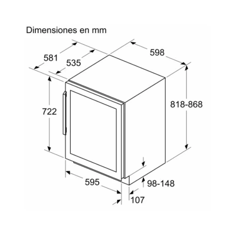 Vinoteca Bosch KUW21AHG0 · 44 Botellas · Integrable · Doble Zona · Filtro UV · Clase G
