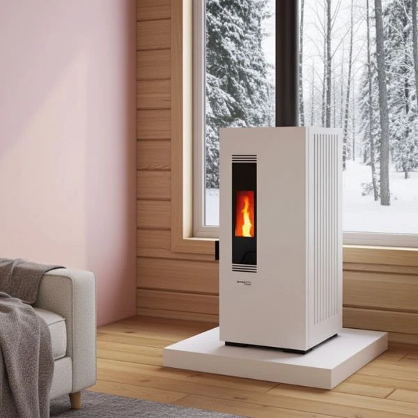Estufa de Pellets MUNDOCLIMA BIOTHERM MILA 5 kW · Alta Eficiencia · Colores Negro o Blanco