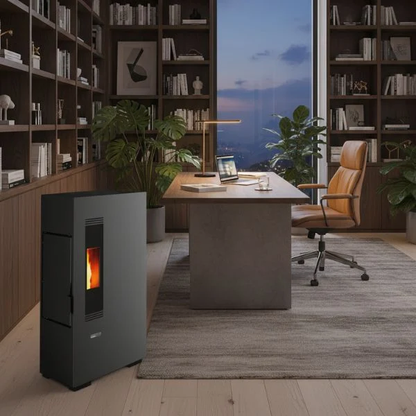 Estufa de Pellets MUNDOCLIMA BIOTHERM MILA 5 kW · Alta Eficiencia · Colores Negro o Blanco