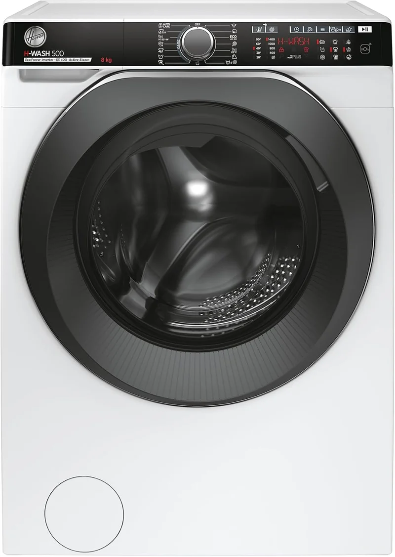 Lavadora Hoover HWP48AMBC7 - Clase A-15%, 8 kg, 14 Programas, Programación diferida, Blanca
