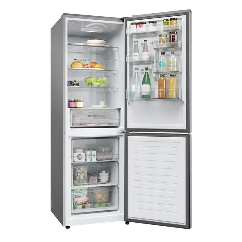 Frigorífico Combi Haier HDPR1618CNPK - Clase C, 185 x 60 cm, 352 L, No Frost, Inox