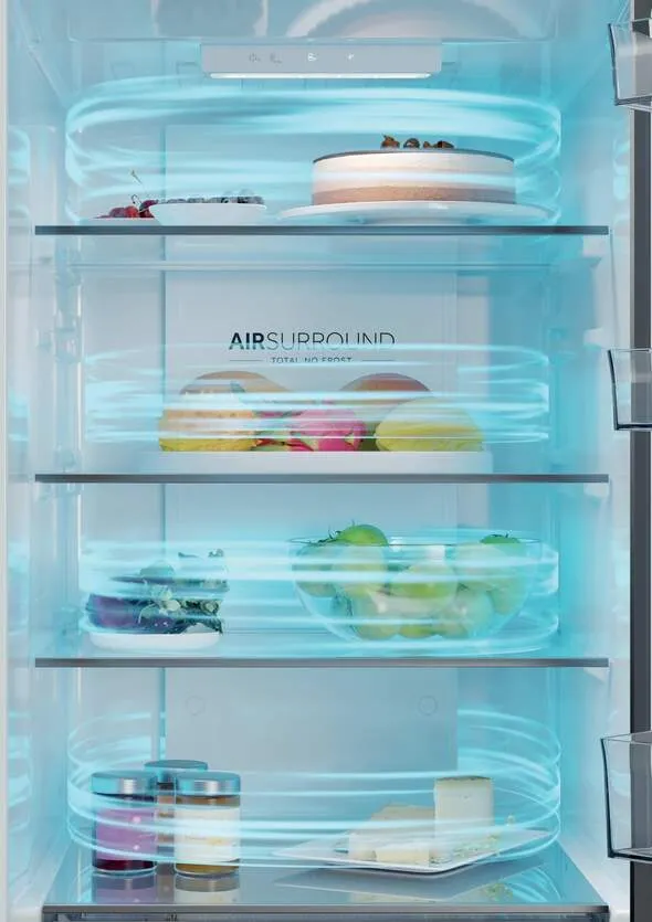 Frigorífico Combi Haier HDPR1618CNPK - Clase C, 185 x 60 cm, 352 L, No Frost, Inox