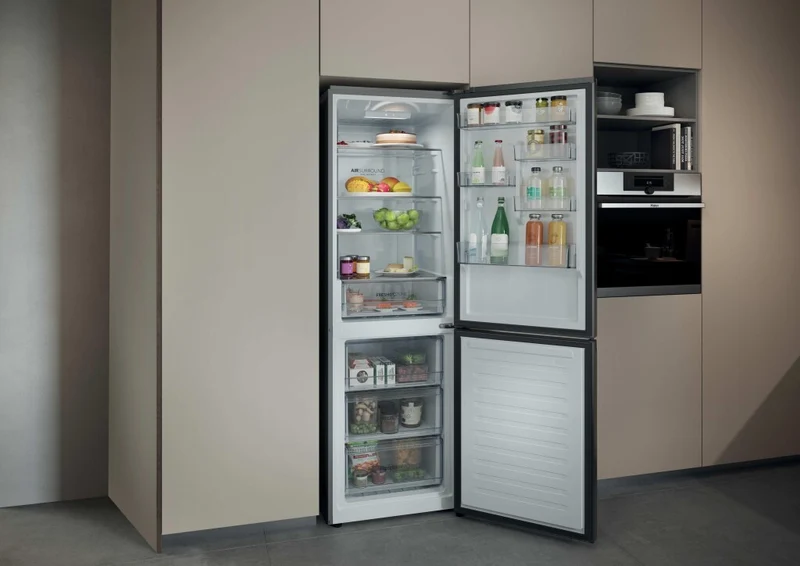 Frigorífico Combi Haier HDPR1618CNPK - Clase C, 185 x 60 cm, 352 L, No Frost, Inox