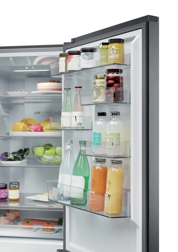 Frigorífico Combi Haier HDPR1618CNPK - Clase C, 185 x 60 cm, 352 L, No Frost, Inox