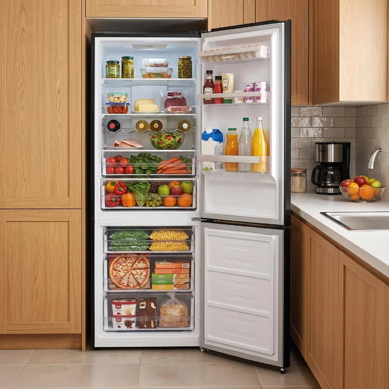Frigorífico Combi Corbero CCHGL186NFN, 188X60, E, NoFrost 400L Cristal Negro